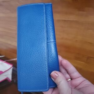 J.Mc.Laughlin Blue Leather Flap Wallet Mens
